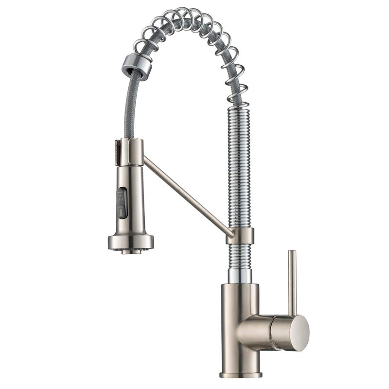 KRAUS Bolden Commercial Style 2-Function Single Handle Pull Down Kitchen Faucet in Spot-Free Stainless Steel/Chrome, KPF-1610SFSCH (Pack of 1) - Image 1